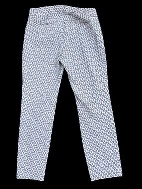 GAP Women's White and Navy Patterned Ankle Pants